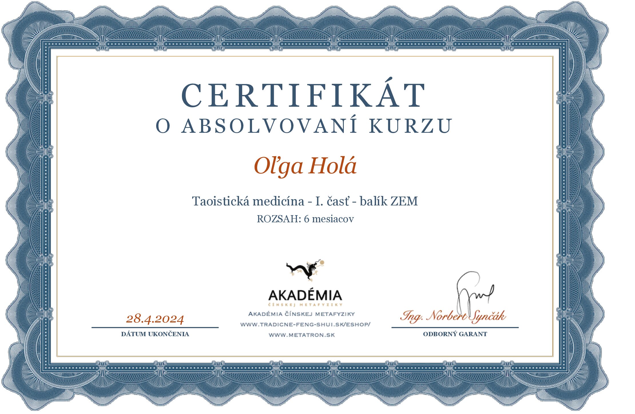 Certifikat Tao
